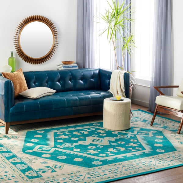 Milas MSL-2301 Traditional Wool Rug MSL2301-81012 Emerald, Beige, Sky Blue, Sage 100% Wool 8'10" x 12'