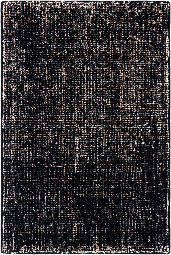 Messina MSN-2303 Modern Wool, Recycled PET Yarn Rug MSN2303-912 Black, White 75% Wool, 25% Recycled PET Yarn 9' x 12'