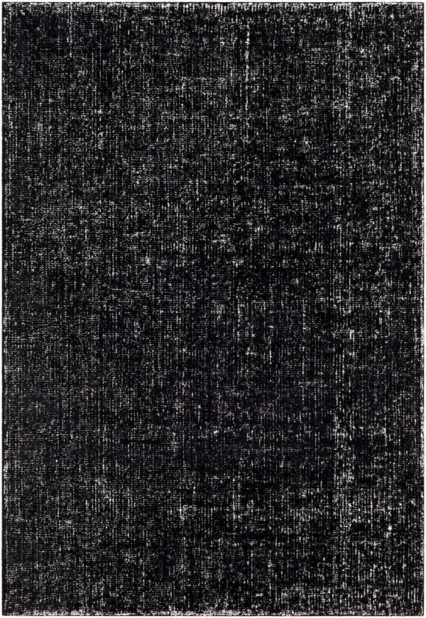 Messina MSN-2303 Modern Wool, Recycled PET Yarn Rug MSN2303-576 Black, White 75% Wool, 25% Recycled PET Yarn 5' x 7'6"