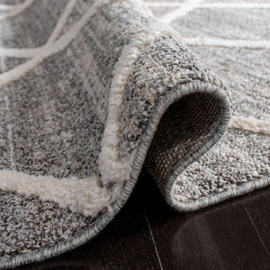 Martha Stewart Lucia Shag Martha Stewart 0720 Shag & Flokati Power Loomed Polypropylene Pile Rug White / Light Grey