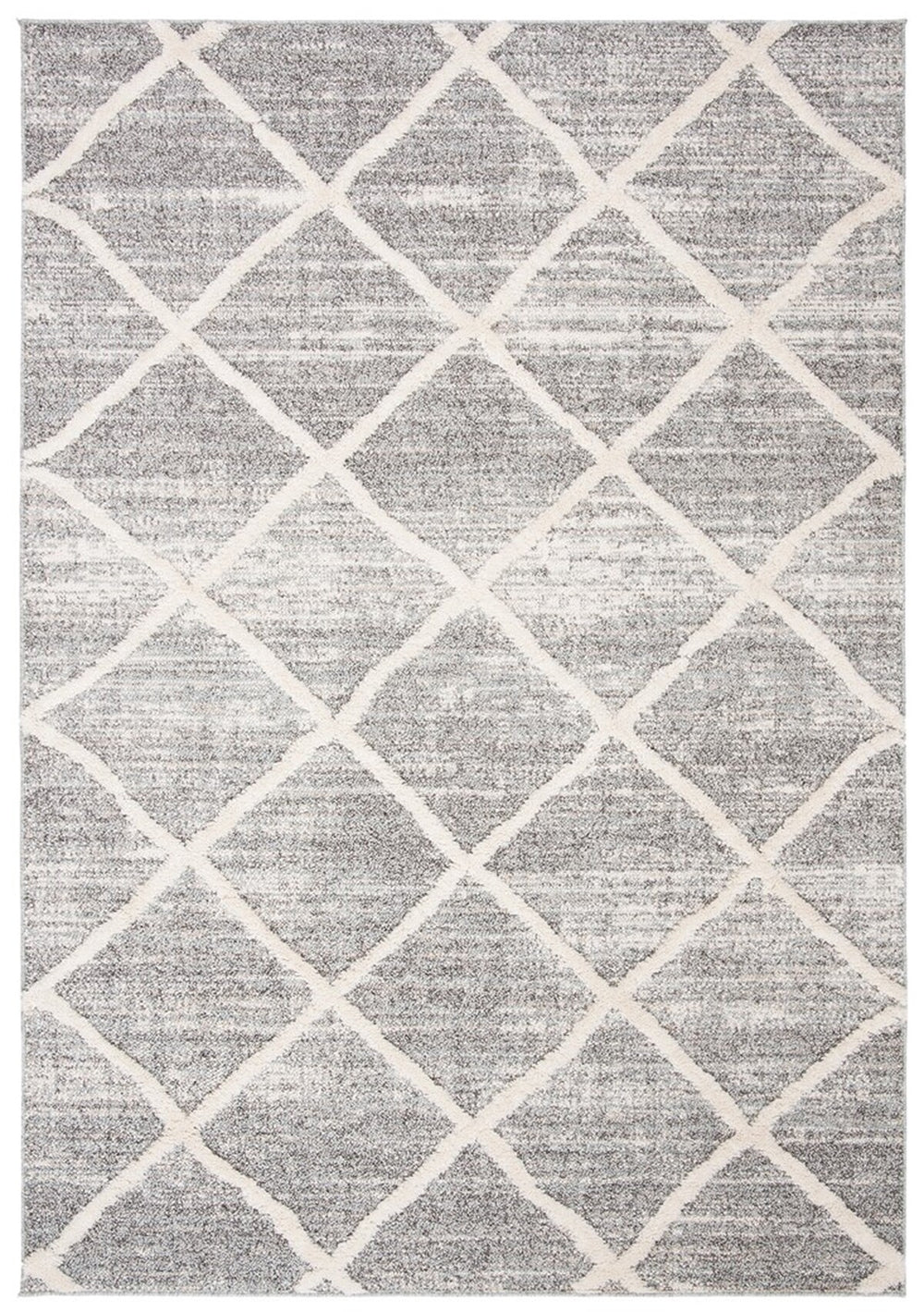 Martha Stewart Lucia Shag Martha Stewart 0720 Shag & Flokati Power Loomed Polypropylene Pile Rug White / Light Grey