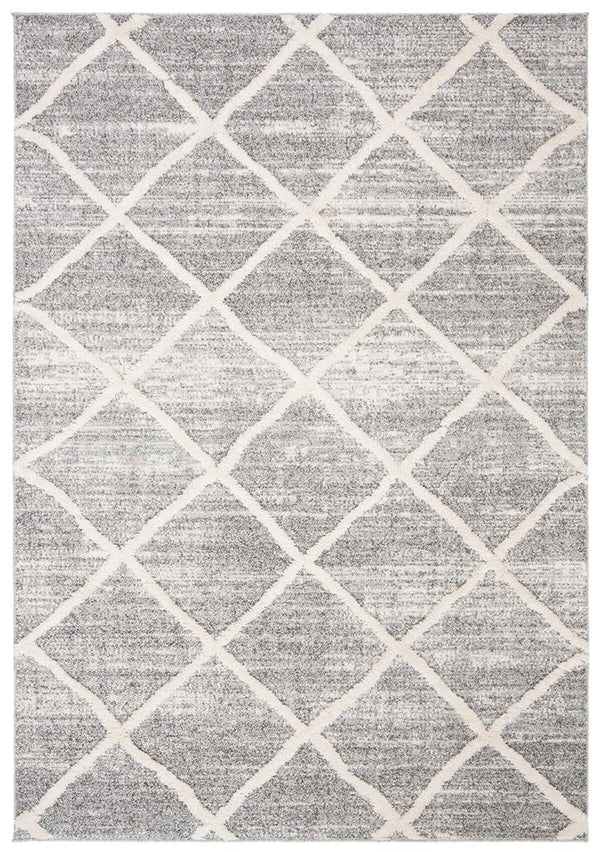 Martha Stewart Lucia Shag Martha Stewart 0720 Shag & Flokati Power Loomed Polypropylene Pile Rug White / Light Grey