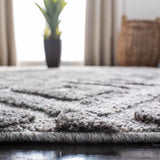 Martha Stewart Lucia Shag Martha Stewart 0782 Shag & Flokati Power Loomed Polypropylene Pile Rug Dark Grey / Light Grey