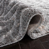 Martha Stewart Lucia Shag Martha Stewart 0782 Shag & Flokati Power Loomed Polypropylene Pile Rug Dark Grey / Light Grey