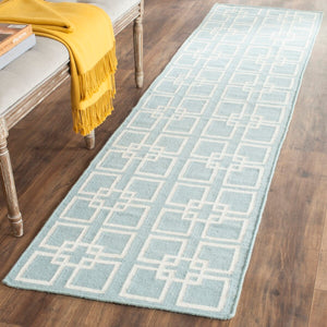 Square Dance Flat Weave Rug - Geometric Wool Dhurrie for Casual and Contemporary Spaces