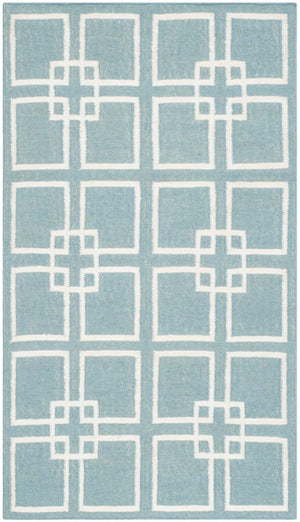 Square Dance Flat Weave Rug - Geometric Wool Dhurrie for Casual and Contemporary Spaces