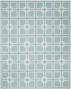 Square Dance Flat Weave Rug - Geometric Wool Dhurrie for Casual and Contemporary Spaces
