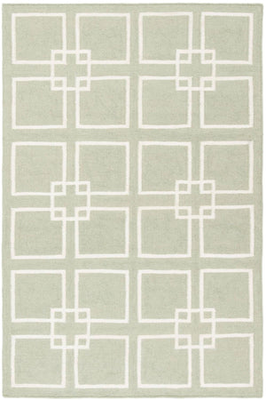 Martha Stewart Square Dance  Flat Weave 60% Wool, 20% Silk, 20% Cotton Rug Fennel Seed Grn