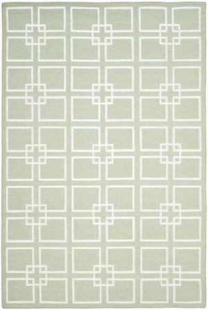 Martha Stewart Square Dance  Flat Weave 60% Wool, 20% Silk, 20% Cotton Rug Fennel Seed Grn