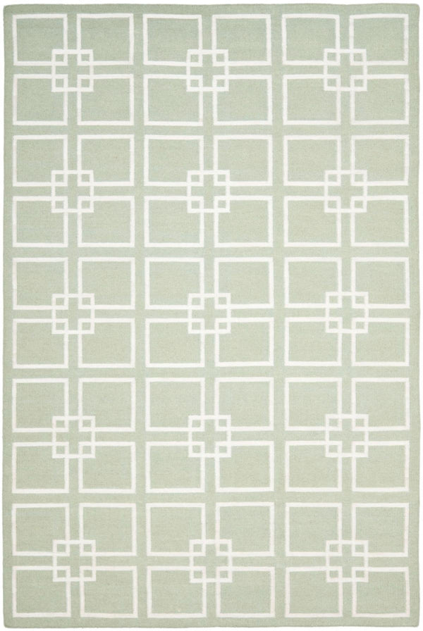 Martha Stewart Square Dance  Flat Weave 60% Wool, 20% Silk, 20% Cotton Rug Fennel Seed Grn