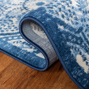 Martha Stewart 28 62 Traditional Power Loomed Polypropylene Pile Rug Navy / Creme