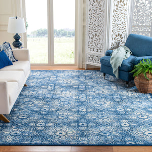Martha Stewart 28 62 Traditional Power Loomed Polypropylene Pile Rug Navy / Creme