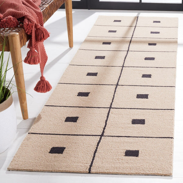 Safavieh Msr3361 Micro Loop Geometric Hand Tufted Rug Beige / Black MSR3361Z-8