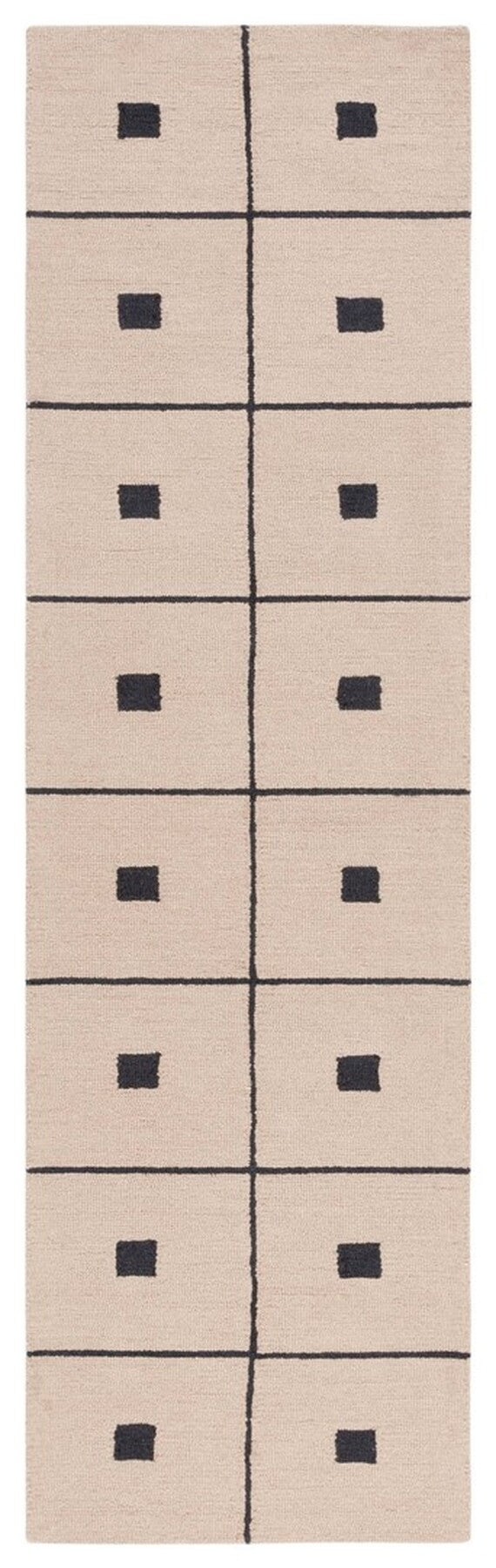 Safavieh Msr3361 Micro Loop Geometric Hand Tufted Rug Beige / Black MSR3361Z-8