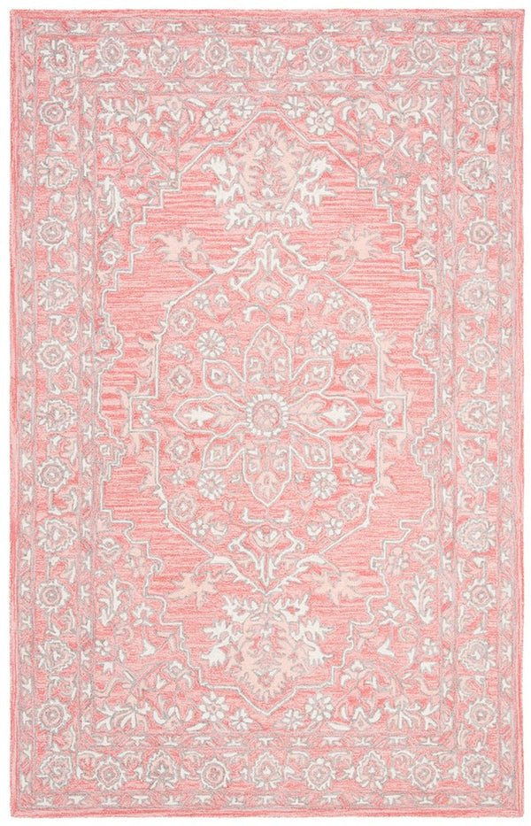 Martha Stewart 3370 Traditional Hand Woven Wool Rug Pink / Ivory
