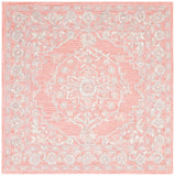 Martha Stewart 3370 Traditional Hand Woven Wool Rug Pink / Ivory