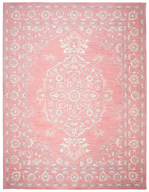 Martha Stewart 3370 Traditional Hand Woven Wool Rug Pink / Ivory
