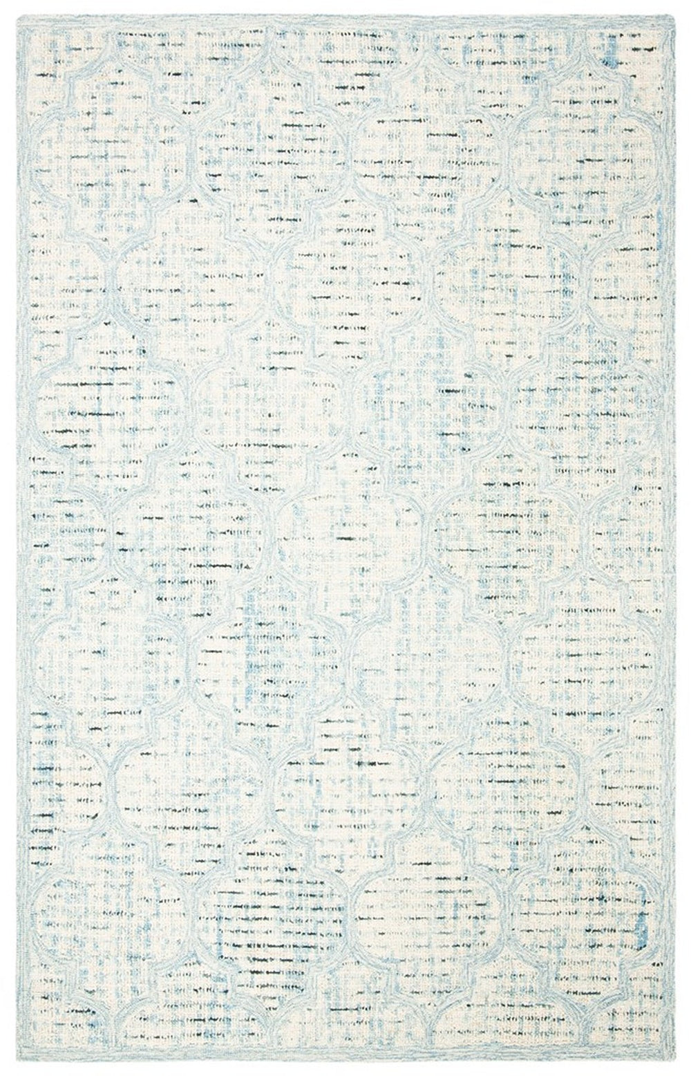 Martha Stewart 3374  Hand Tufted Wool Pile Rug Ivory / Turquoise