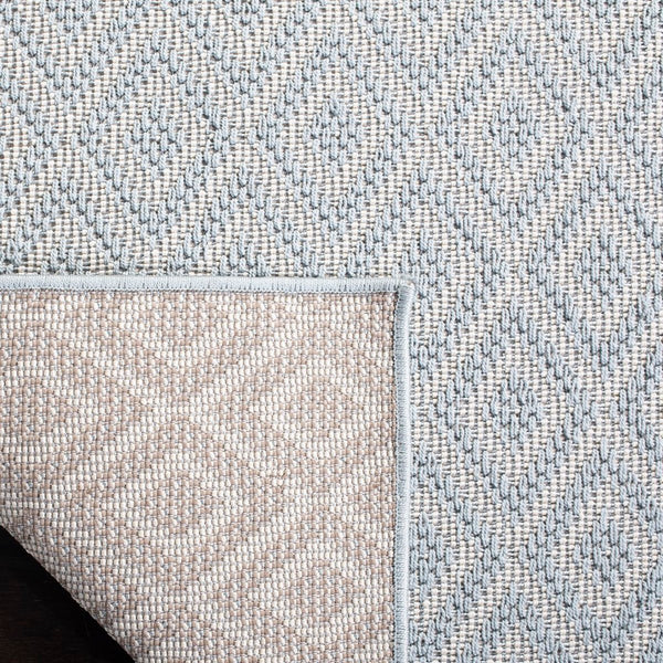 Martha Stewart Indoor Outdoor Martha Stewart Outdoor 337 Indoor - Outdoor Power Loomed Polypropylene Frize Rug Aqua / Cream
