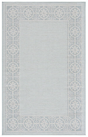 Martha Stewart Indoor Outdoor Martha Stewart Outdoor 338 Indoor - Outdoor Power Loomed Polypropylene Frize Rug Aqua / Cream