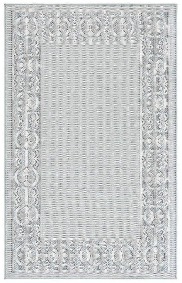 Martha Stewart Indoor Outdoor Martha Stewart Outdoor 338 Indoor - Outdoor Power Loomed Polypropylene Frize Rug Aqua / Cream