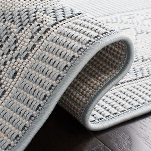 Martha Stewart Indoor Outdoor Martha Stewart Outdoor 338 Indoor - Outdoor Power Loomed Polypropylene Frize Rug Aqua / Cream