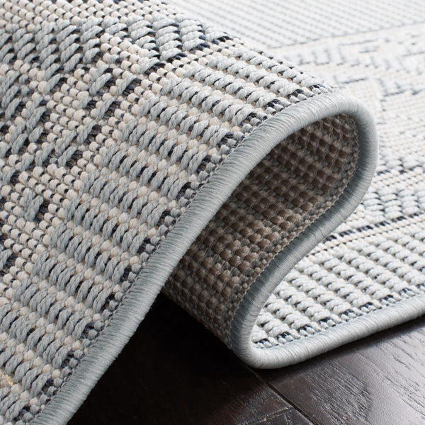 Martha Stewart Indoor Outdoor Martha Stewart Outdoor 338 Indoor - Outdoor Power Loomed Polypropylene Frize Rug Aqua / Cream