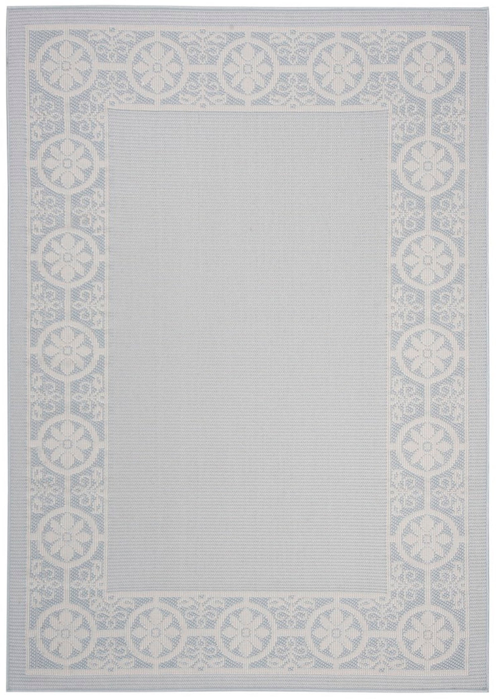 Martha Stewart Indoor Outdoor Martha Stewart Outdoor 338 Indoor - Outdoor Power Loomed Polypropylene Frize Rug Aqua / Cream