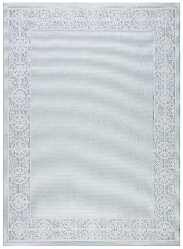 Martha Stewart Indoor Outdoor Martha Stewart Outdoor 338 Indoor - Outdoor Power Loomed Polypropylene Frize Rug Aqua / Cream