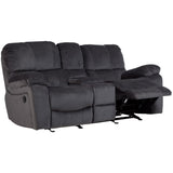 Porter Designs Ramsey Microfiber seat Transitional Reclining Console Love Gray 03-112C-02-6014