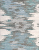 Montclair MTC-2307 Modern Wool, Viscose Rug MTC2307-810 Teal, Seafoam, Beige, Medium Gray, Aqua, Ivory, Dark Brown 80% Wool, 20% Viscose 8' x 10'