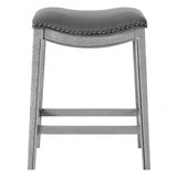 Grover Leatherette Counter Stool Matte Gray