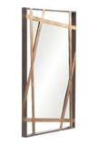 Zuo Modern Tolix Steel, MDF, Glass Modern Commercial Grade Mirror Antique Gold, Black Steel, MDF, Glass