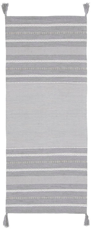 Montauk 214 Hand Woven 100% Cotton Rug Grey / Ivory 100% Cotton MTK214F-9
