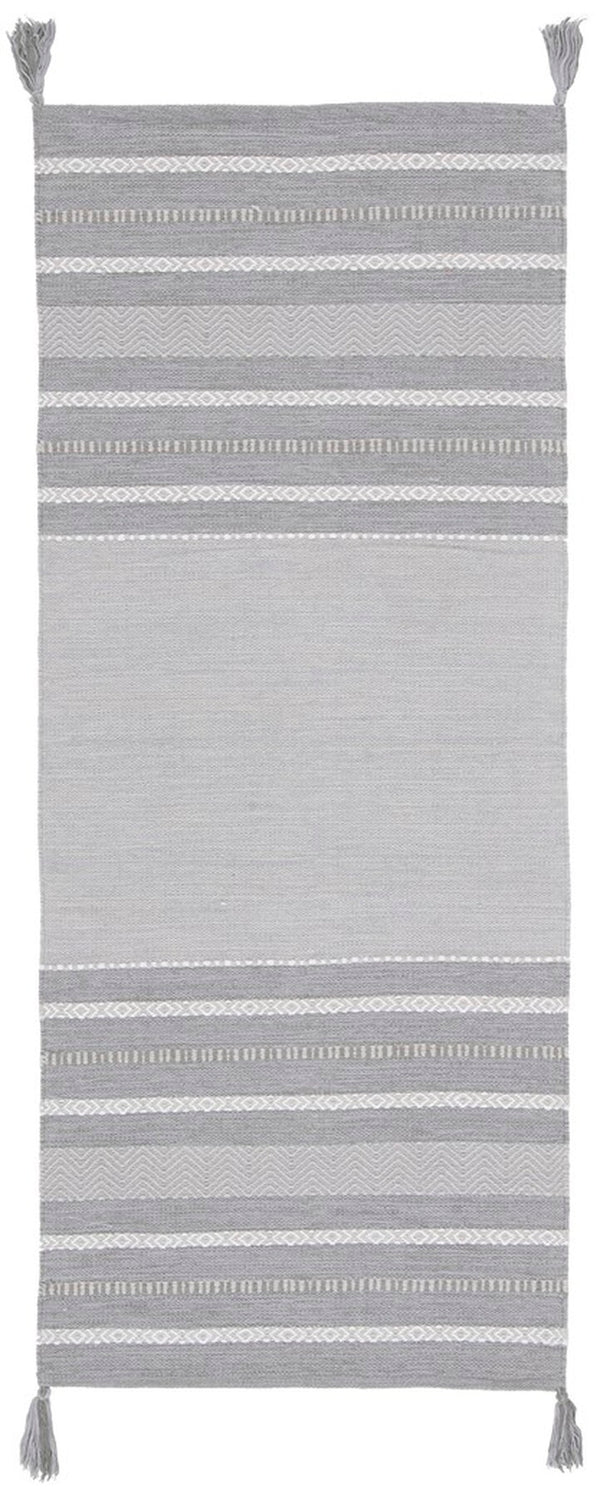 Montauk 214 Hand Woven 100% Cotton Rug Grey / Ivory 100% Cotton MTK214F-9