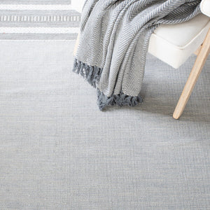 Montauk 214 Hand Woven 100% Cotton Rug Grey / Ivory 100% Cotton MTK214F-9