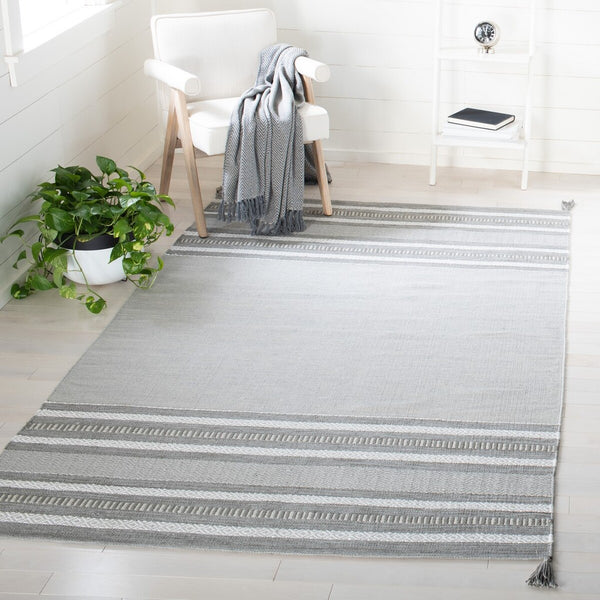 Montauk 214 Hand Woven 100% Cotton Rug Grey / Ivory 100% Cotton MTK214F-9