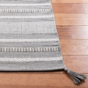 Montauk 215 Hand Woven 100% Cotton Rug Grey / Ivory 100% Cotton MTK215F-9