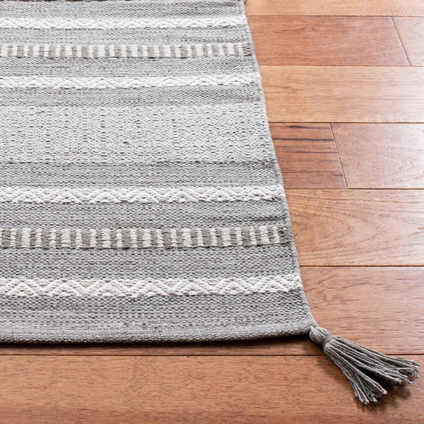 Montauk 215 Hand Woven 100% Cotton Rug Grey / Ivory 100% Cotton MTK215F-9