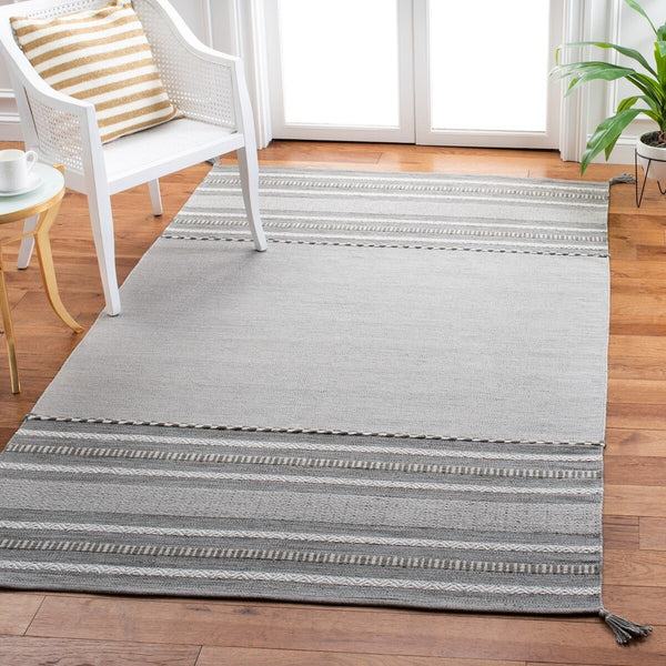 Montauk 215 Hand Woven 100% Cotton Rug Grey / Ivory 100% Cotton MTK215F-9