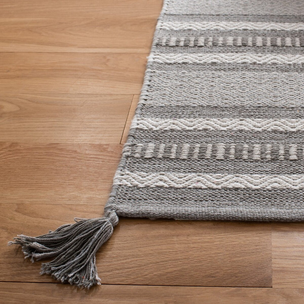 Montauk 215 Hand Woven 100% Cotton Rug Grey / Ivory 100% Cotton MTK215F-9