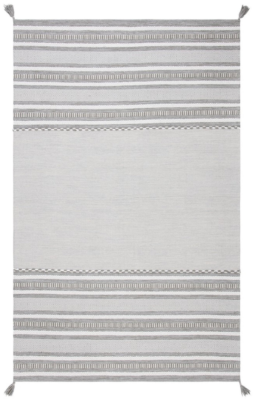 Montauk 215 Hand Woven 100% Cotton Rug Grey / Ivory 100% Cotton MTK215F-9