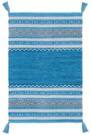 Montauk 215 Hand Woven 100% Cotton Rug Blue / Grey 100% Cotton MTK215M-9