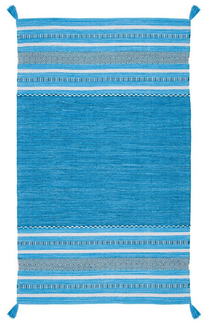 Montauk 215 Hand Woven 100% Cotton Rug Blue / Grey 100% Cotton MTK215M-9