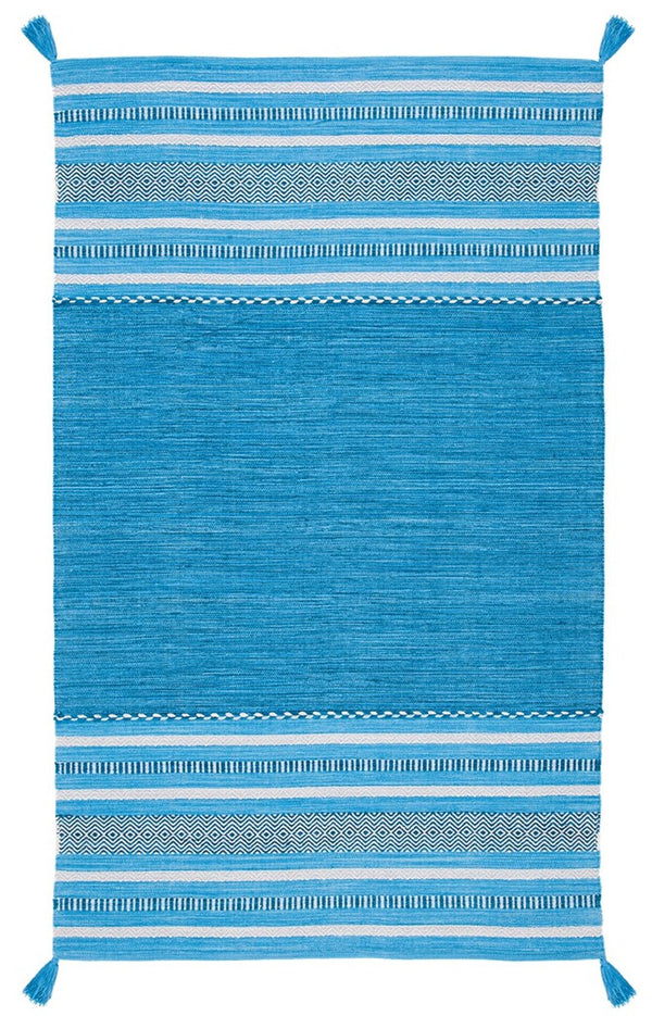 Montauk 215 Hand Woven 100% Cotton Rug Blue / Grey 100% Cotton MTK215M-9