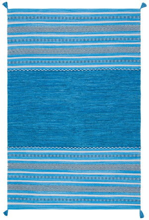 Montauk 215 Hand Woven 100% Cotton Rug Blue / Grey 100% Cotton MTK215M-9
