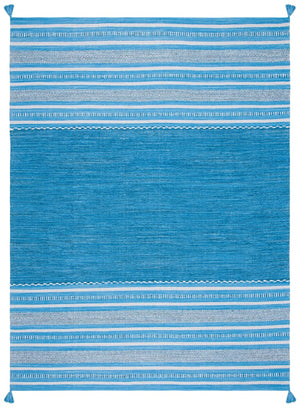 Montauk 215 Hand Woven 100% Cotton Rug Blue / Grey 100% Cotton MTK215M-9