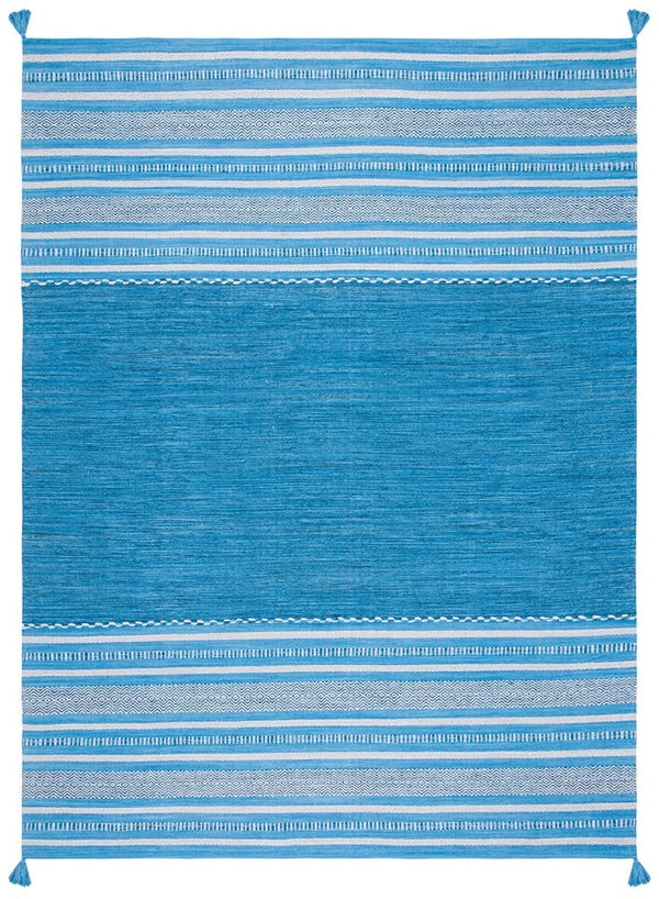 Montauk 215 Hand Woven 100% Cotton Rug Blue / Grey 100% Cotton MTK215M-9