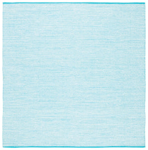 Montauk 250 Contemporary Flat Weave 100% Cotton Pile Rug Aqua / Blue