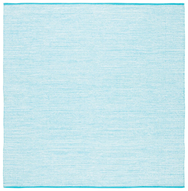 Montauk 250 Contemporary Flat Weave 100% Cotton Pile Rug Aqua / Blue